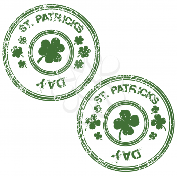 Royalty Free Clipart Image of St. Patrick's Day Stamps