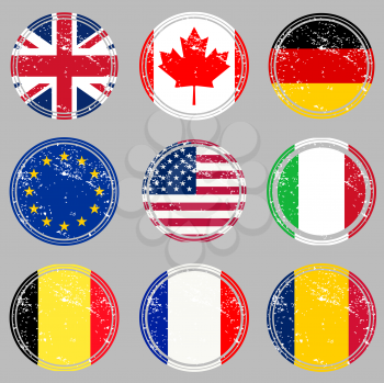 Royalty Free Clipart Image of Flag Icons