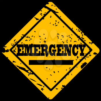 Royalty Free Clipart Image of an Emergency Sign