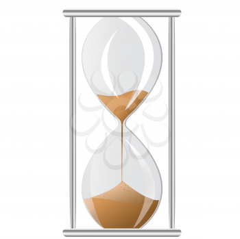 Royalty Free Clipart Image of an Hourglass With Sand Running Through