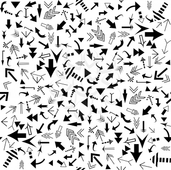 Royalty Free Clipart Image of a Background With a Pattern of Arrows