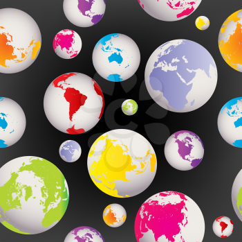 Royalty Free Clipart Image of a Coloured Globe Background