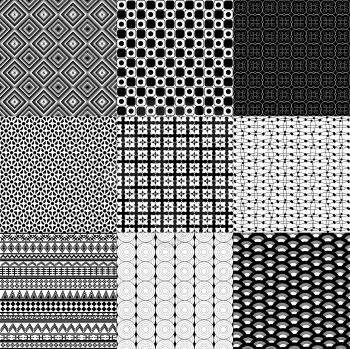 Royalty Free Clipart Image of Black and White Squares
