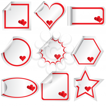 Royalty Free Clipart Image of Stickers With Hearts