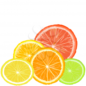 Royalty Free Clipart Image of Citrus Fruit Slices