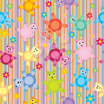 Royalty Free Clipart Image of a Striped Bear Background