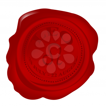 Royalty Free Clipart Image of a Wax Seal With a Leo Zodiac Symbol