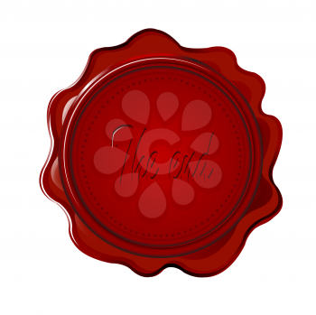 Royalty Free Clipart Image of a Wax Seal With The End
