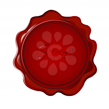 Royalty Free Clipart Image of a Wax Seal With the Word Start