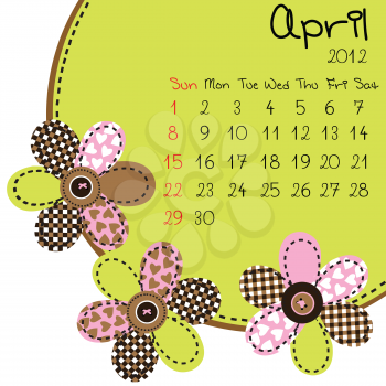 2012 April Calendar