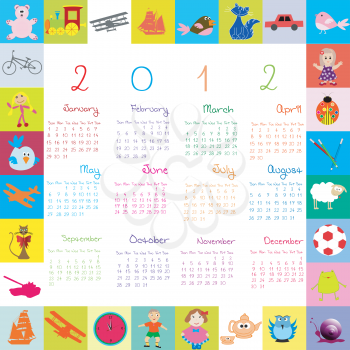 2012 Calendar with toys