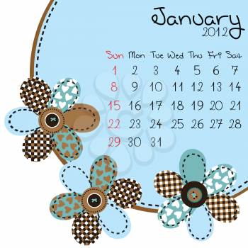 2012 January Calendar