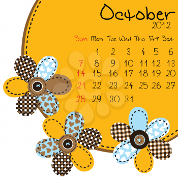 2012 October Calendar