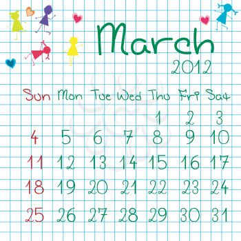 Calendar for March 2012