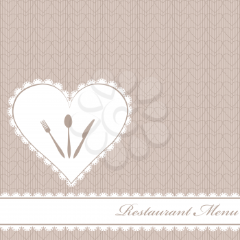 Restaurant menu with hearts