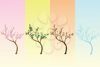 Seasonal background with trees