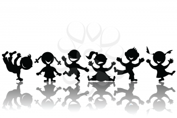Stylized children silhouettes