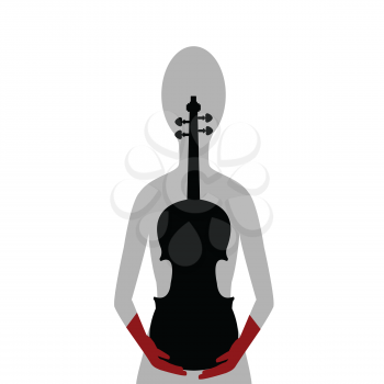 Woman with violin, abstract representation