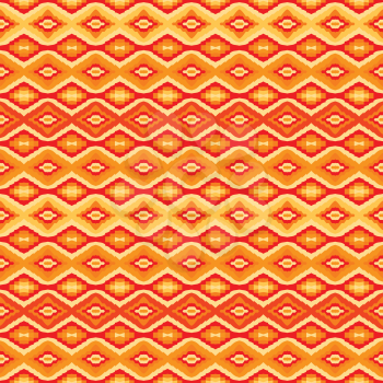 Orange seamless pattern with geometric motifs