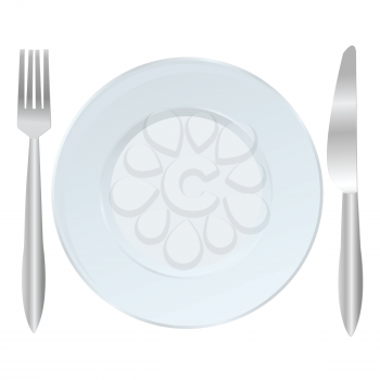 Background with plate, fork and knife