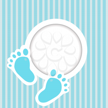 Blue card with baby feet