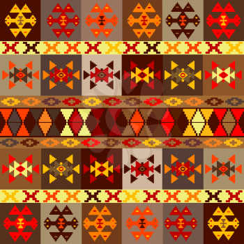 Etnic motifs background, carpet with folk ornaments