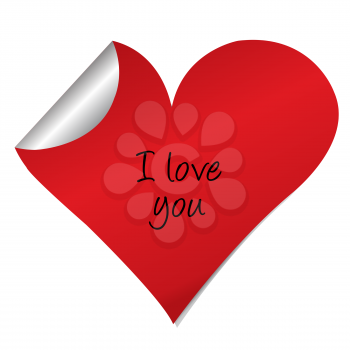 Heart sticker with i love you text