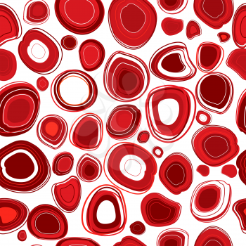 Seamless pattern with red circles