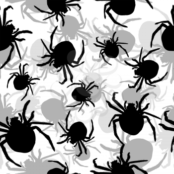 Royalty Free Clipart Image of a Spider Silhouette Background