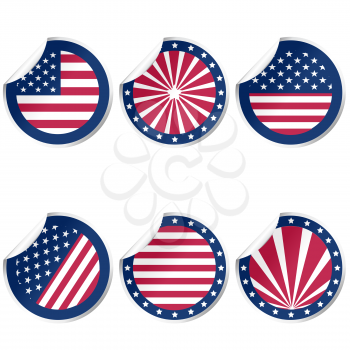 Royalty Free Clipart Image of American Flag Stickers
