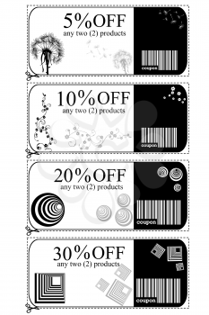 Royalty Free Clipart Image of Discount Cards