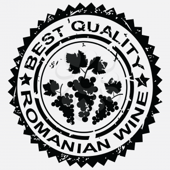 Grunge stamp, quality label for Romanian wine