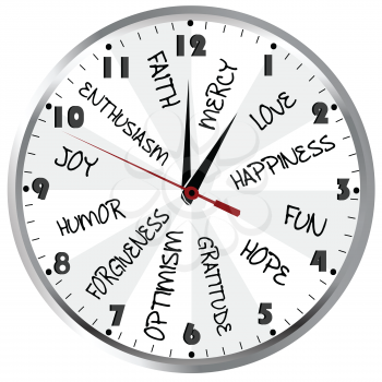 Clock with positive feelings