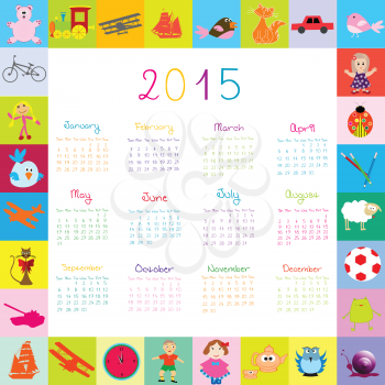 2015 Calendar frame with toys