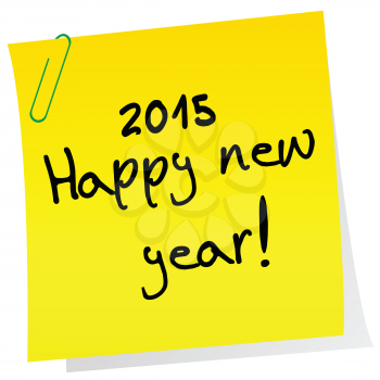 Sticker note with 2015 Happy New Year message