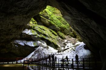 Entrance of Scarisoara cave, Apuseni Mountains, Romania