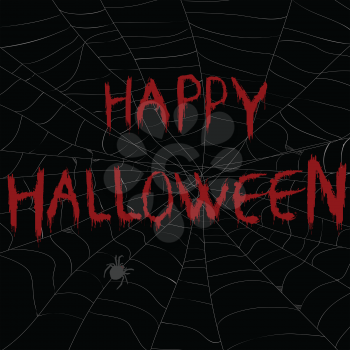 Halloween illustration with spider web in the dark