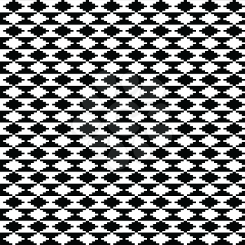 Black and white ethnic motifs carpet