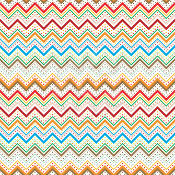Colorfull zig zag with stripes and dots
