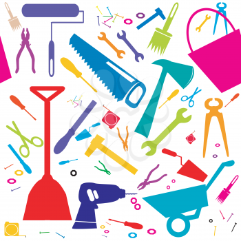 Seamless background with Do It Yourself tools or home repair tools