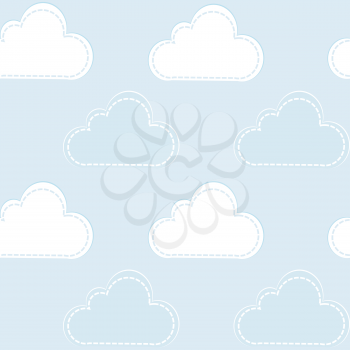 Cartoon clouds seamless pattern