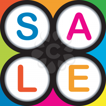 Colorful SALE poster with round shapes