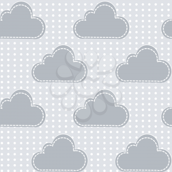 Cartoon illustration of clouds with snow