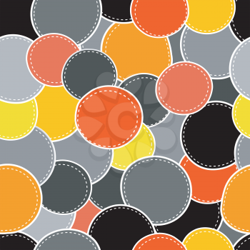 Seamless pattern with sewing round shapes