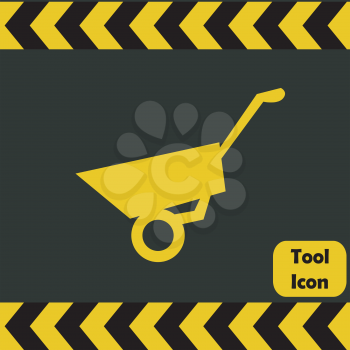 Wheelbarrow icon,  repairing service tool sign
