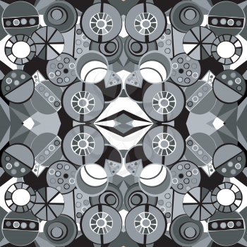 Black and white pattern in cubism style