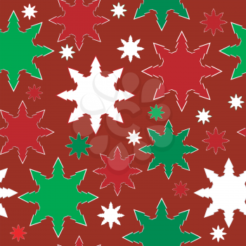 Christmas background with fall snowflake snow stars