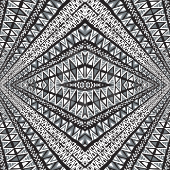 Decorative abstract ornament, abstract black and white background