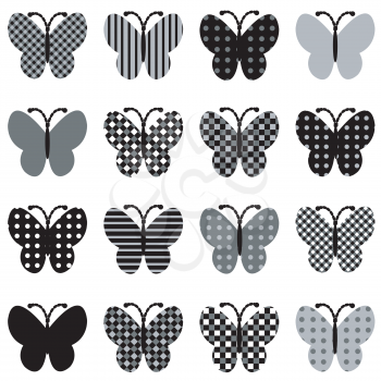 Set of patterned butterflies