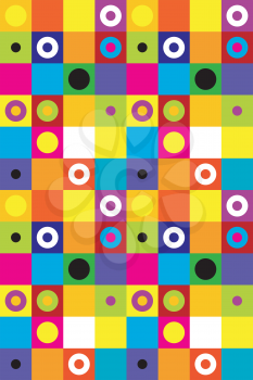 Colorful squares and dots background